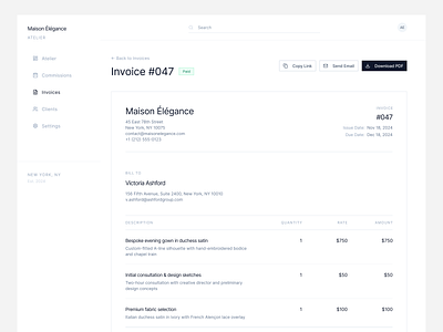 Invoice Dashboard eCommerce ai dashboard analytics app billing system design ecommerce ecommerce dashboard finance fintech invoice dashboard invoice management order management payment product design saas design ui web app web design