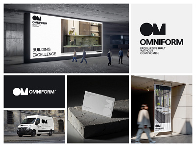 Omniform Rebranding branding card clean construction design fireart fireart studio flat identity logo mark minimal posters