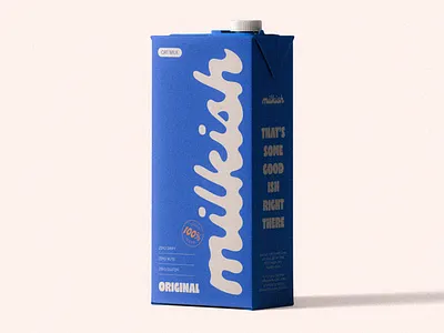 Milkish Carton brand design branding cpg design graphic design icon logo milk milk carton oat milk package design packaging vintage