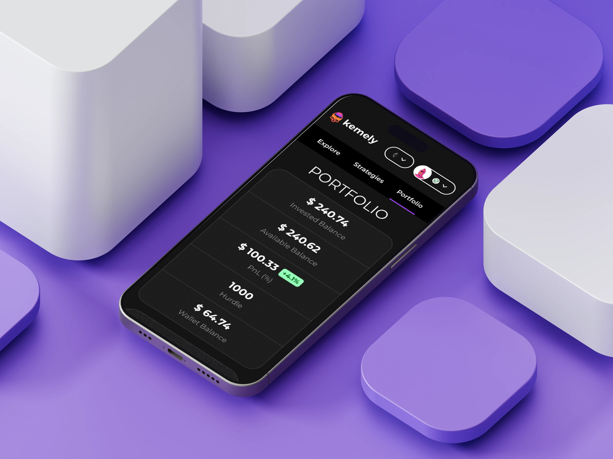 UI for Kemely crypto design site ui