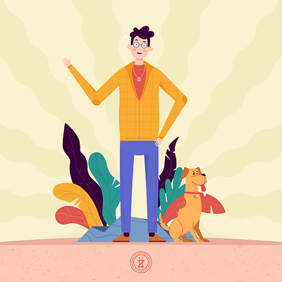 Character illustration character digitaldesign digitalwork dog human illustration design