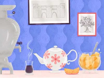 Tea time has been served to you character digitalartist digitalpainting digitalwork drink hot tea illustration tea tea time