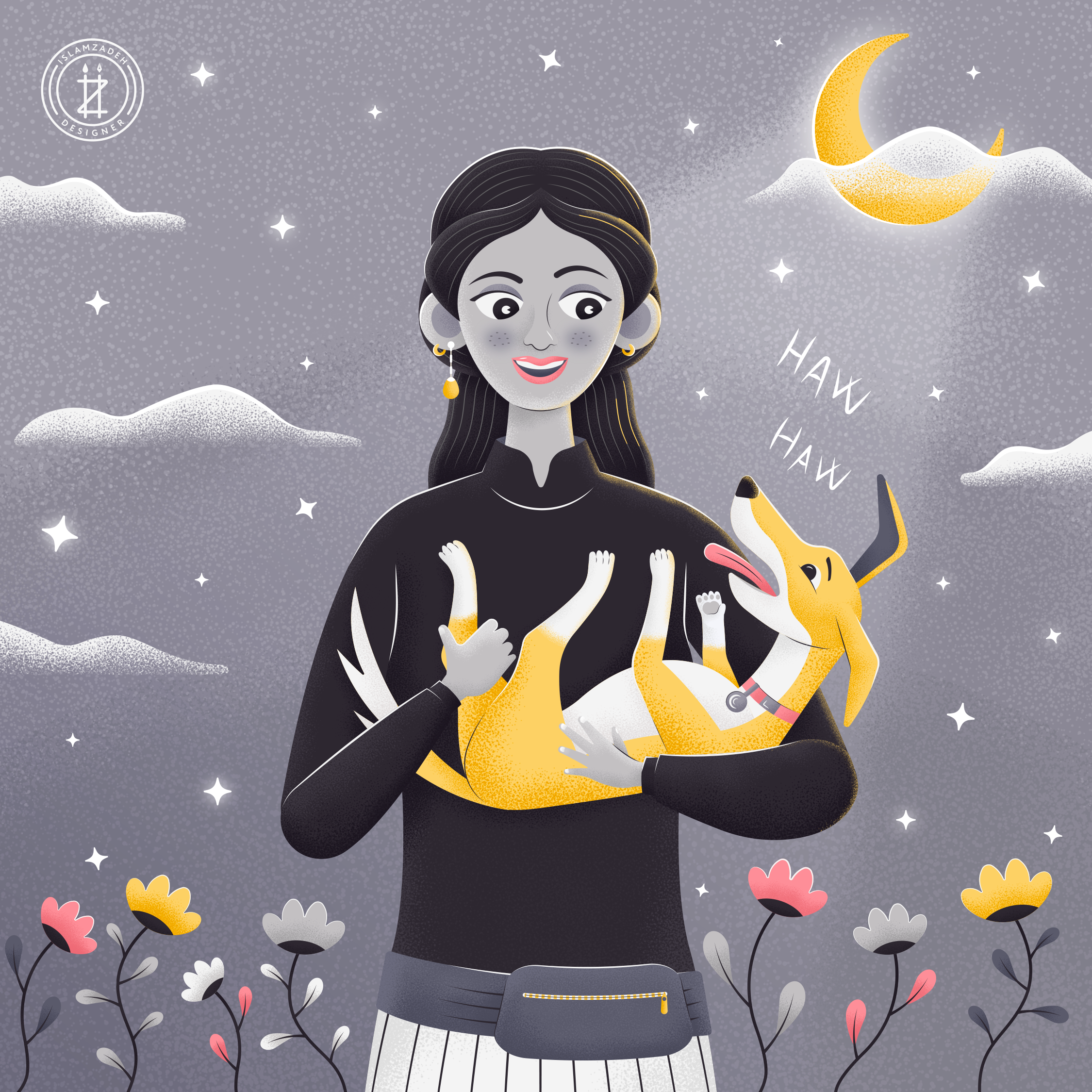 Dogy Dogy animal digital art digital artist dog female girl illustration