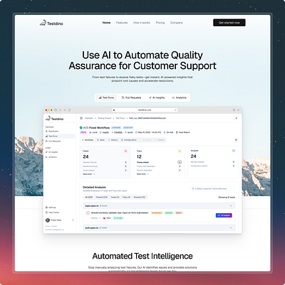Clean & Futuristic Hero UI for Testing Tool graphic design ui uiux deign ux