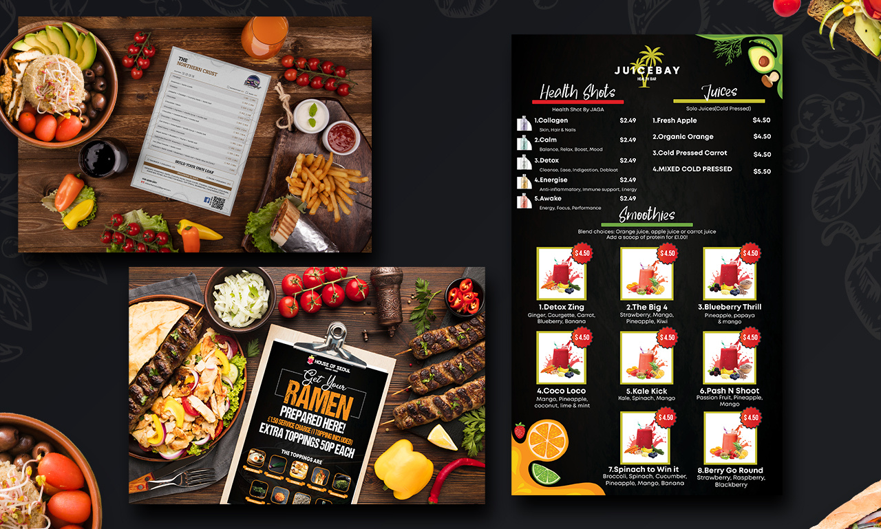 Example of Creative Minimal Restaurant Menu Design
