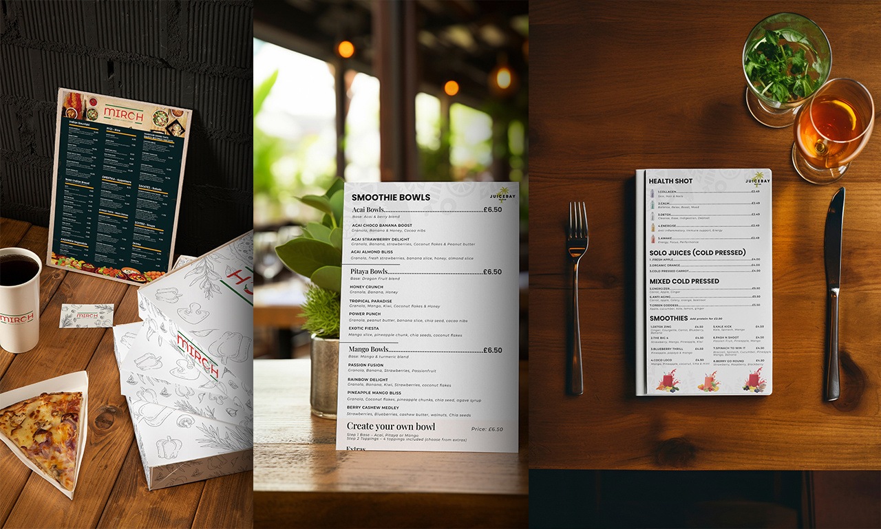 Example of Creative Minimal Restaurant Menu Design
