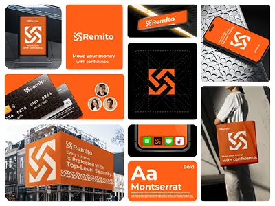 Remito Brand Logo Design brand identity branding concept clean branding creative portfolio geometric mark logo design minimal design modern logo professional logo visual identity