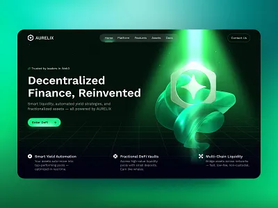 Fintech | DeFi | Web3 | Digital Assets | Fintech Startup | UIUX asset management decentralized finance digital finance digital wealth finance financial innovation financial platform financial services financial technology fintech product investing investment platform landing page design liquidity modern design product design ui ux web design web interface design web page design