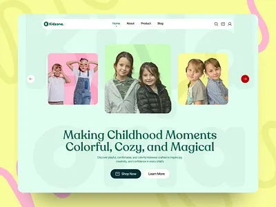 Kids Clothing Website Design 3d animation branding design figma graphic design illustration logo motion graphics typography ui ux vector