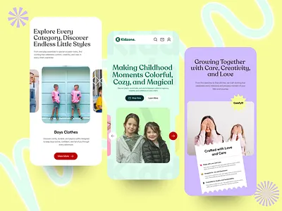 Kids eCommerce Mobile App branding design figma graphic design illustration logo typography ui ux vector