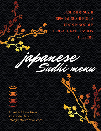 Japanese Sushi menu front page design by boldline pixel creative menu design digital menu design food design studio food identity design japanese menu deisgn menu design menu design inspiration menu mockup restaurant branding restaurant menu design sushi menu