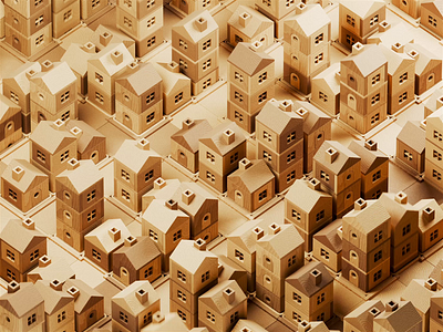 Homegrown 3d 3d animation apartment blender blender3d building city home house illustration isometric isometric illustration toy urban wood