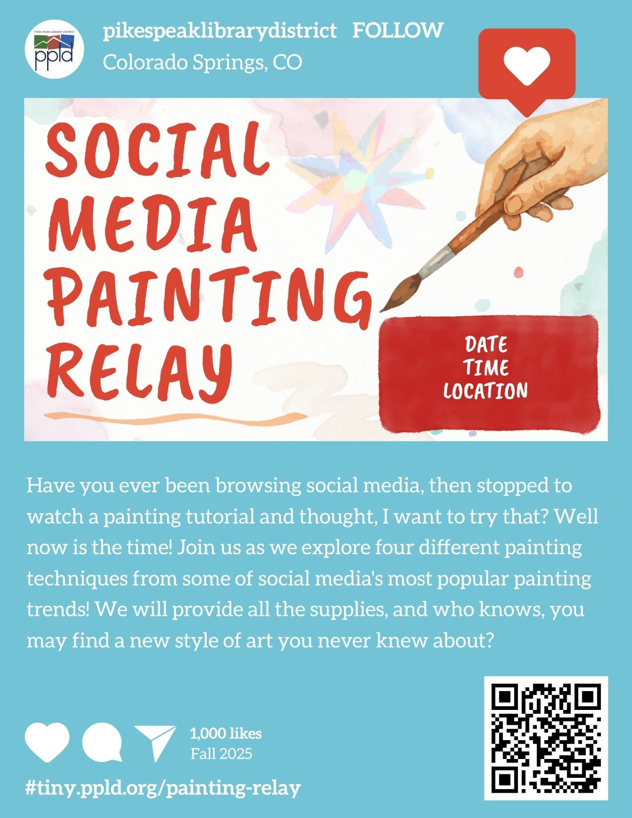 Pikes Peak Library Event Poster branding graphic design marketing social media