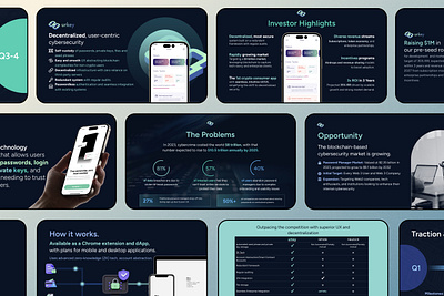 Web3 Cybersecurity Pitch Deck: Decentralized Digital Identity crypto pitch deck cybersecurity pitch deck figma figma slides google slides graphic design pitch deck powerpoint web3 pitch deck web3 presentation