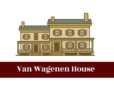 Van Wagenen House illustration illustrator minimal new jersey nj places vector