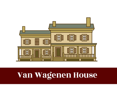 Van Wagenen House illustration illustrator minimal new jersey nj places vector