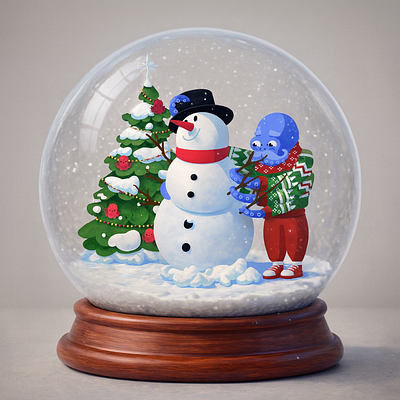 Integrate.io loves winter holidays 3d branding graphic design