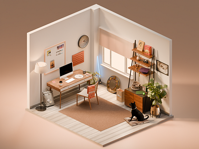 Isometric 3D room 3d blender cartoon cgi custom design diorama illustration illustrations interior isometric miniature render rendering resources room starwars stylized