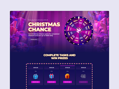 Christmas Chance Landing Page design figma game gaming landing page ui ux ux ui designer web design wheel