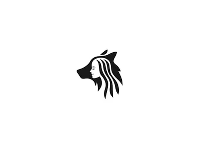 Wolf lady branding creative design dryad elf fairy forest lady logo minimal nature she wolf shewolf simple wolf wolf logo woman logo