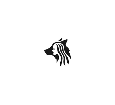 Wolf lady branding creative design dryad elf fairy forest lady logo minimal nature she wolf shewolf simple wolf wolf logo woman logo