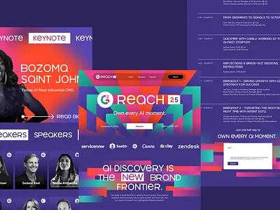 G2 Reach 2025 - Registration Site conference conference site event event site gradient graphic design registration registration page site design webinar