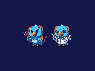 Devil Bird Logo bird bird character bird character deisgn bird character logo bird logo birds branding branding design character design cute bird design graphic design illustration logo logo design vector