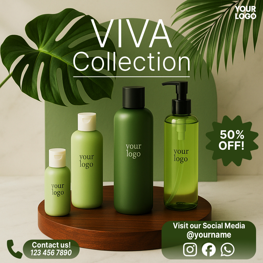 VIVA Collection – Minimalist Natural Skincare Promo Post advisual aesthetic layout beauty branding branding cosmetics design graphic design instagram post marketing natural cosmetics product marketing product promo social media social media post social media promotion