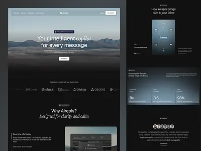 Aireply - AI inbox assistant ai ai co pilot design landing page tools management ui uidesign uiux uxdesign web design website
