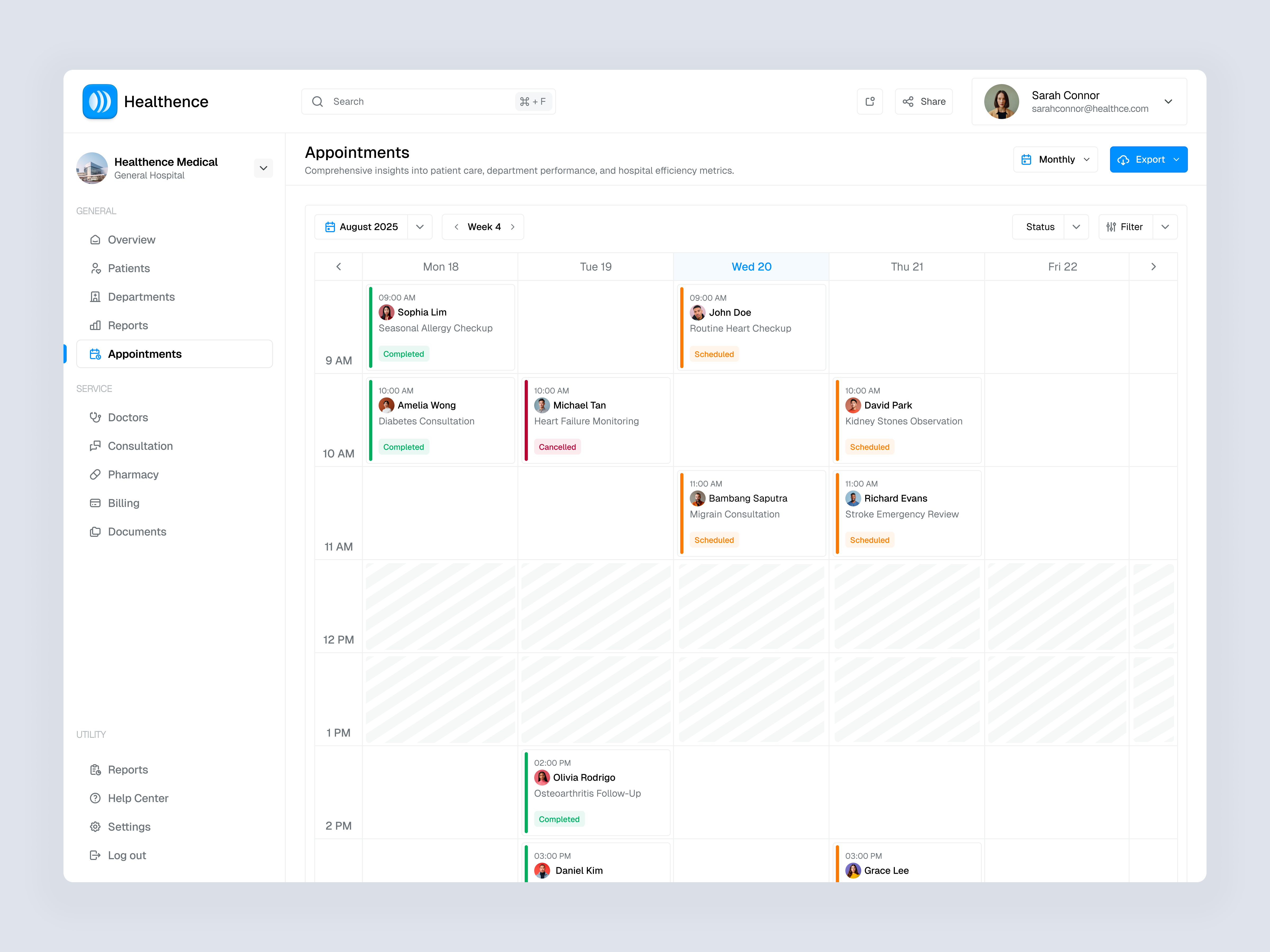 Healthcare Appointments Dashboard admin dashboard appointment appointment dashboard book clinic dashboard design doctor healthcare hospital medical medical dashboard minimal modern patient schedule ui ui design ux design website