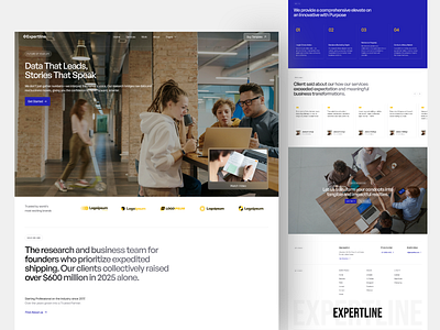 Expertline - Agency Webflow Template agency branding clean framer gallery image landing page layout minimalism modern portfolio preview pylos showcase study case task template web design webflow website