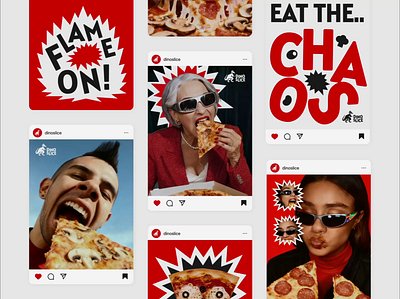 Dino Slice: Pizza Branding - Social Media ads design animation brand guideline brand identity branding corporate identity feed design fnb food graphic design graphic element instagram post logo motion graphics pizza playful restaurant social media typography