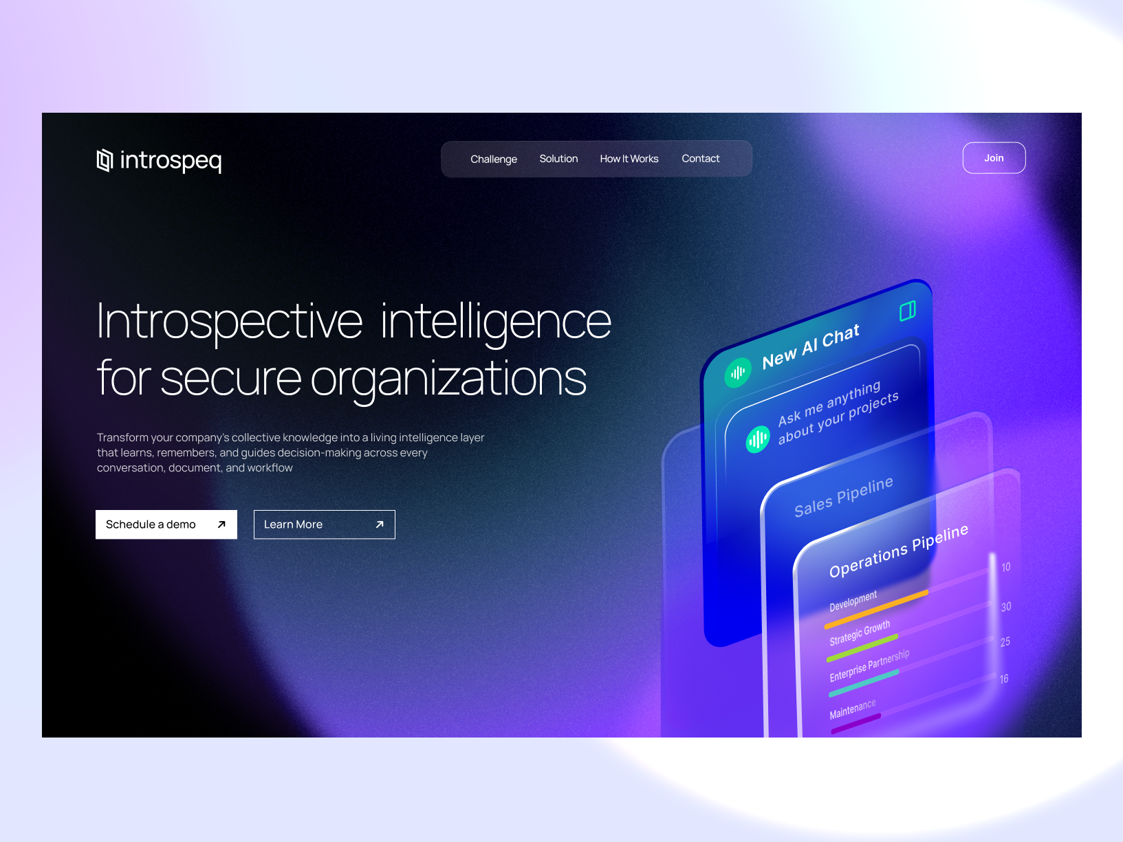 Example of Introspective Intelligence Header Design