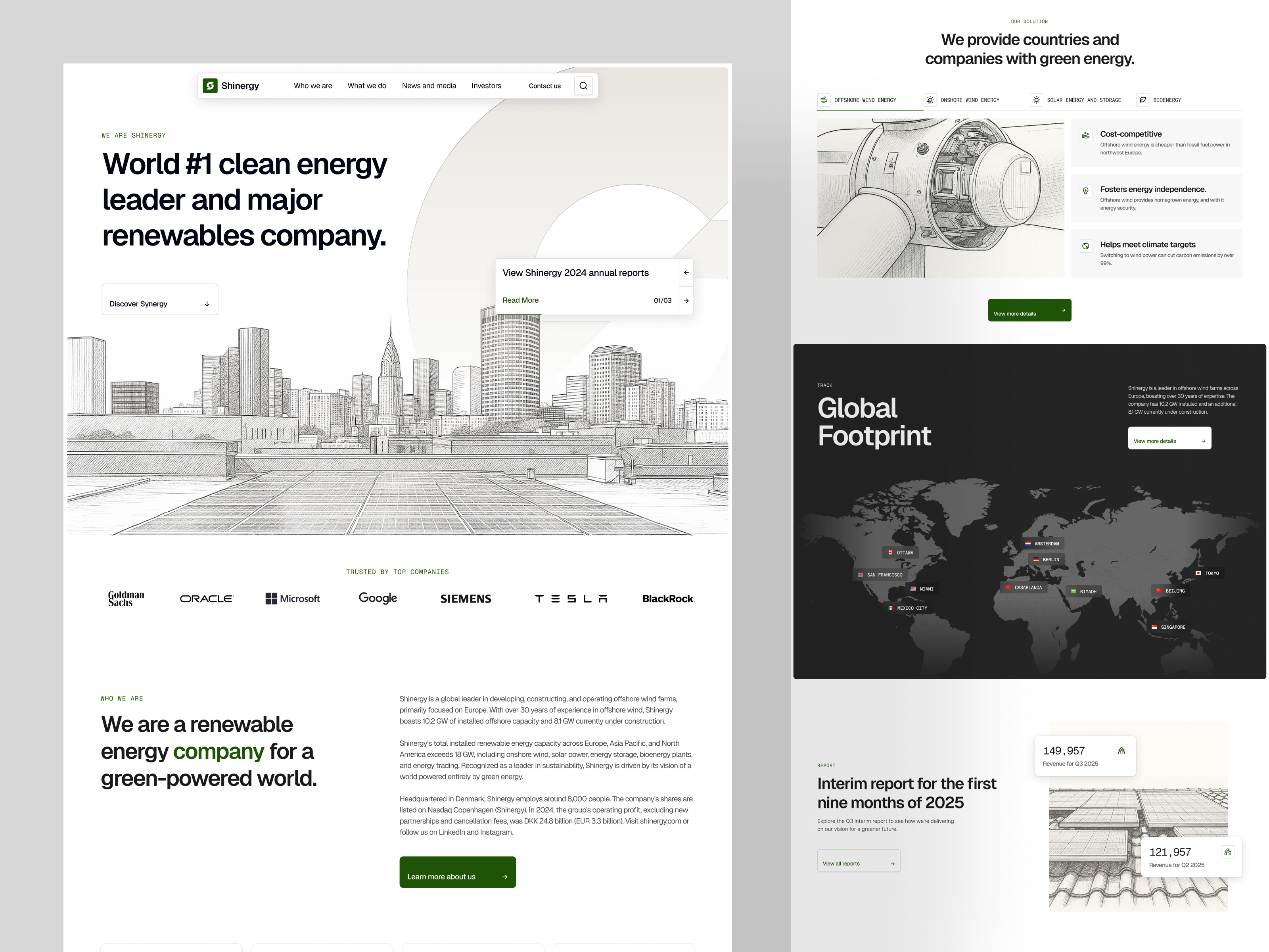 Shinergy — Clean Energy Corporate Landing Page clean energy company profile compro corporate branding corporate website eco branding energy company enterprise website environmental design green energy hero landing page minimal design modern ui renewable energy sustainable design ui design ux design web design