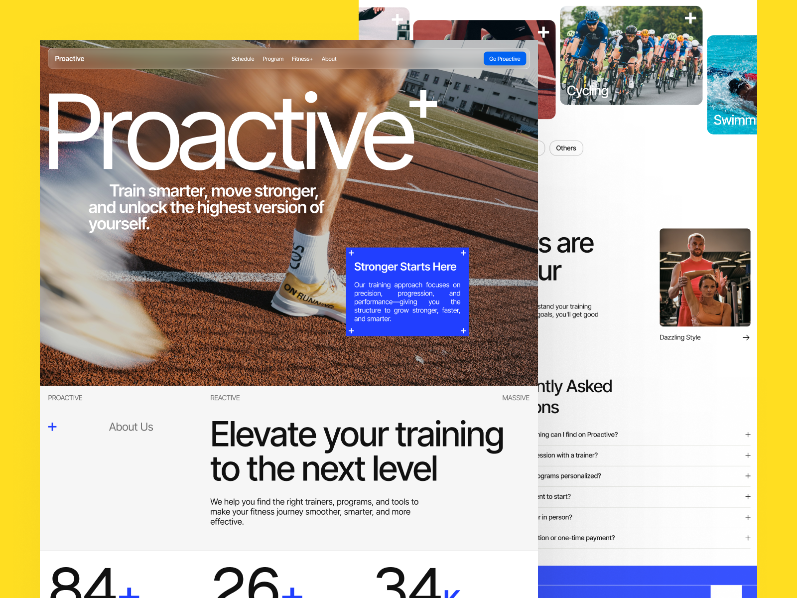 Proactive - Training Website clean fitness landingpage running sport ui webdesign website