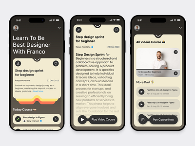 Asaka - E-Learning Mobile App courses e learning education learning learning app learning platform lesson mobile mobile app modern online online courses school service study teacher tutor ui ui design ux