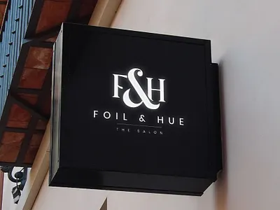 Salon Logo Design brand design branding clean creative design elegance foil graphic design hair hue letter logo minimal modern premium print professional salon