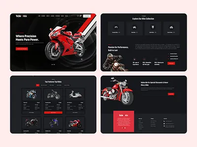 Ridenix – Premium Motorcycle Landing Page UI Design automotive landing page bike ecommerce bike landing page bike shop ui bike store dark ui design ecommerce ui ecommerce website modern website design motorbike shop motorcycle ui design motorcycle website product landing page responsive website sports bike design ui design vehicle website web ui ux website concept