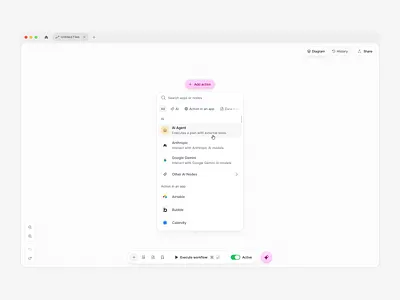 Workflow builder [blank] builder clean component design design system details dropdown make micro ui minimal minimalist modern ui n8n product design product ui saas ui zapier