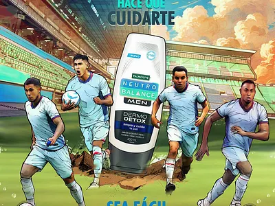 Cruz Azul Palmolive advertising illustration advertising akyanyme cruzazul dibujo digitalart futbol history ilustracion ligamx media menskincare mexico national neutrobalance noai painting palmolive showerroutine soccer social
