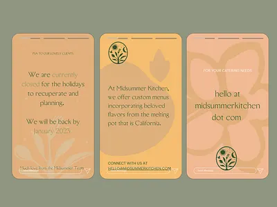 Midsummer Kitchen - Social Media Content branding graphic design social media content