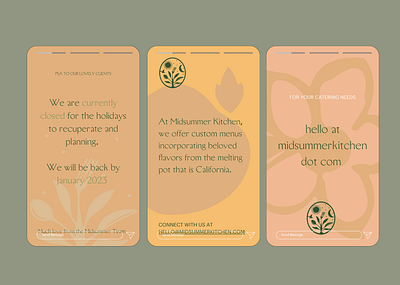 Midsummer Kitchen - Social Media Content branding graphic design social media content