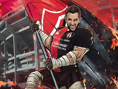 Camilo Vargas Atlas ilustracion advertising akyanyme atlas camilovargas clasicotapatio colombia dibujo digitalart estadiojalisco futbol history ilustracion ligamx media mexico national noai painting soccer social