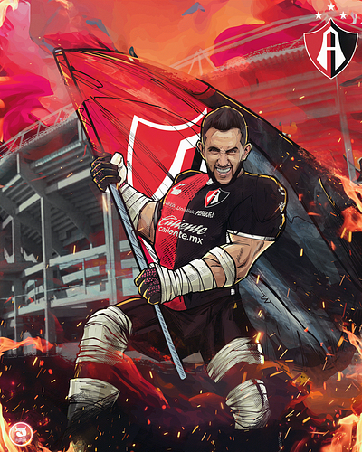Camilo Vargas Atlas ilustracion advertising akyanyme atlas camilovargas clasicotapatio colombia dibujo digitalart estadiojalisco futbol history ilustracion ligamx media mexico national noai painting soccer social