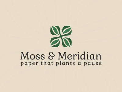Moss & Meridian ✱ Logo Design branding eco friendly handcraft handmade leaf leaves logo design minimalist mockup nature paper goods pattern pictorial plant