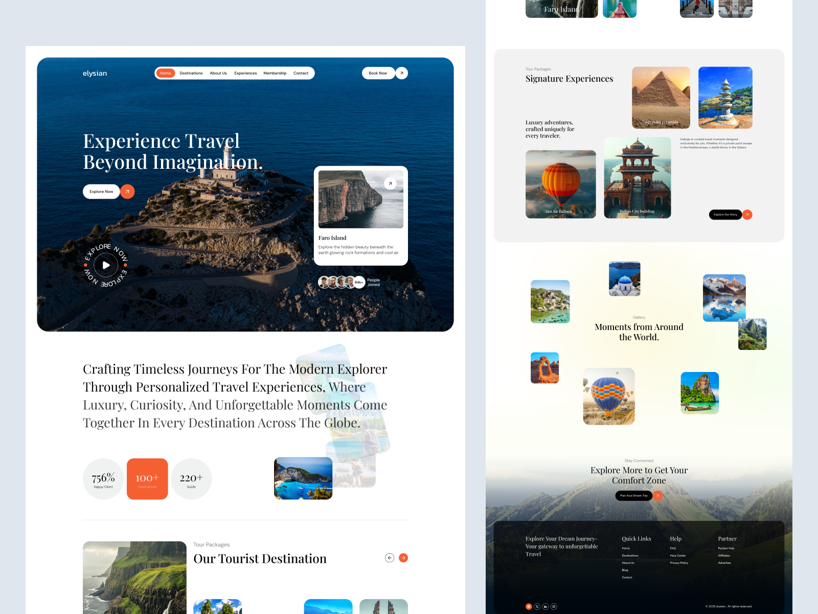Example of Travel Booking Website UI Design