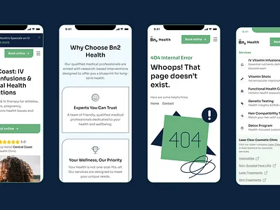 Bn2 Health (bn2health.com.au) - Mobile Web Design branding figma mobile design web design