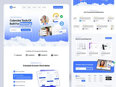 Calendar & Scheduling Software website appointmentscheduling branding calendar calendarapp cleanui design homepage illustration landing landing page productivityapp saas saaswebsite schedulingsoftware smartscheduling taskmanagementapp ui uiux web design website