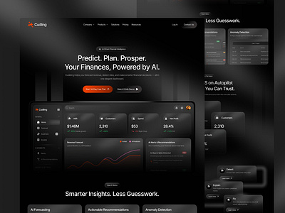 Cudling - SaaS Finance Management Landing Page Design | UI/UX dashboard dashboard landing page finance landing page finance saas fintech fintech landing page landing page landing page ui design radiyal saas saas landing page ui design uiux user research web web design web ui design web3 landing page website design
