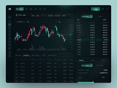 Crypto Trading Platform Design - Hyperliquid Exchange blockchain design crypto exchange crypto trading crypto ui crypto website cryptodashboard data visualization fintech design hyper liquid modern ui trading dashboard trading platform trading ui ui design ux design web design
